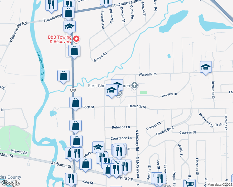 map of restaurants, bars, coffee shops, grocery stores, and more near 215 Hemlock Street in Columbus