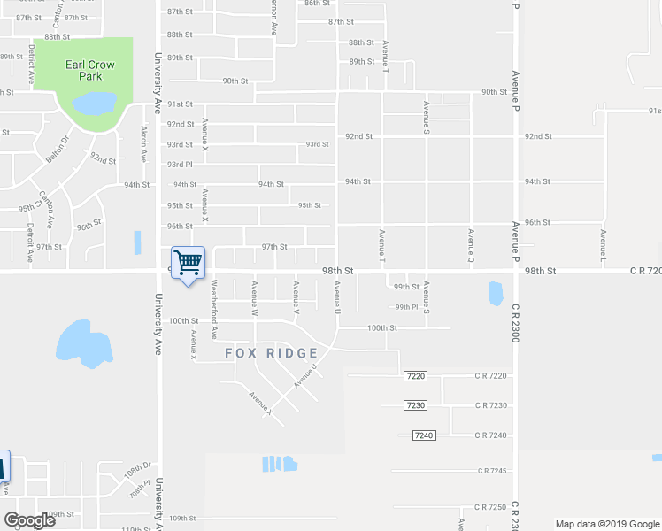 map of restaurants, bars, coffee shops, grocery stores, and more near 9708 Avenue U in Lubbock