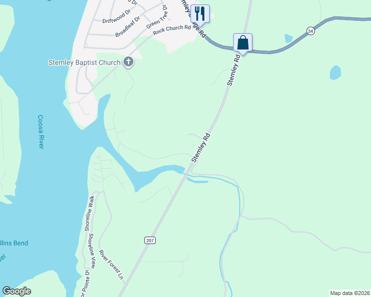 map of restaurants, bars, coffee shops, grocery stores, and more near 60 E Lake Hill Dr in Talladega
