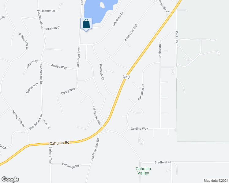 map of restaurants, bars, coffee shops, grocery stores, and more near 49235 Meadowview Way in Aguanga