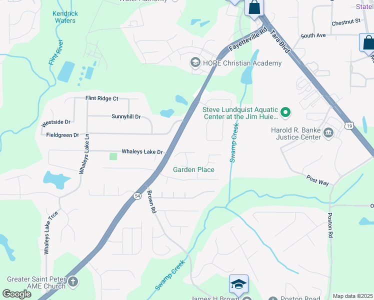 map of restaurants, bars, coffee shops, grocery stores, and more near 694 Muscadine Lane in Jonesboro