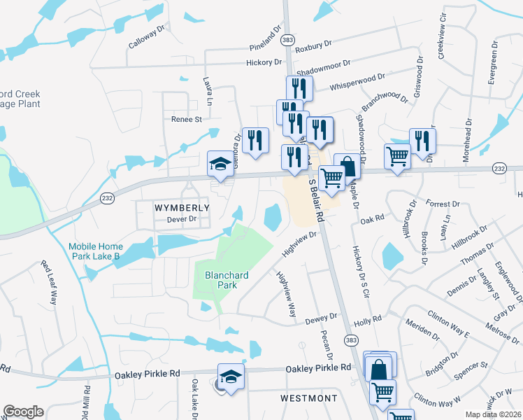 map of restaurants, bars, coffee shops, grocery stores, and more near 2138 Oak Ridge Road in Martinez