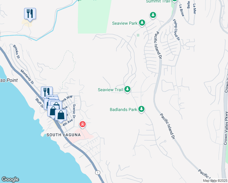 map of restaurants, bars, coffee shops, grocery stores, and more near 20 Le Conte in Laguna Niguel