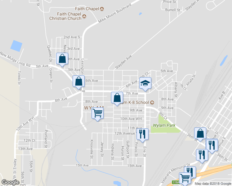 map of restaurants, bars, coffee shops, grocery stores, and more near 4415 7th Avenue in Birmingham