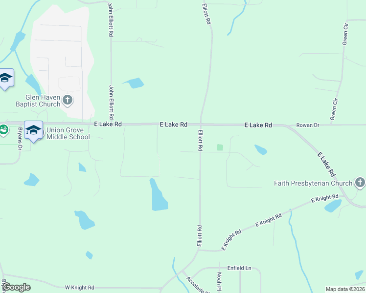 map of restaurants, bars, coffee shops, grocery stores, and more near 1380 Elliott Road in McDonough