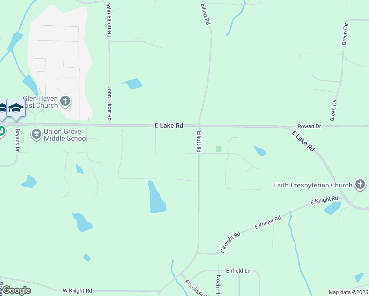 map of restaurants, bars, coffee shops, grocery stores, and more near 1380 Elliott Road in McDonough