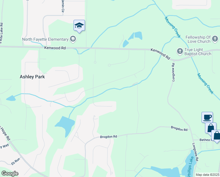 map of restaurants, bars, coffee shops, grocery stores, and more near 240 Thornton Drive in Fayetteville