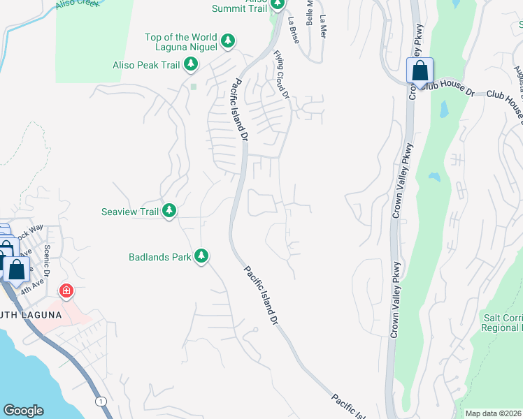 map of restaurants, bars, coffee shops, grocery stores, and more near 22912 Via Cruz in Laguna Niguel