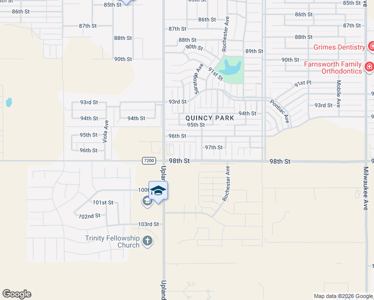 map of restaurants, bars, coffee shops, grocery stores, and more near 9715 Trenton Avenue in Lubbock