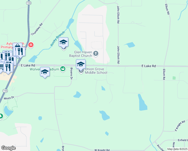 map of restaurants, bars, coffee shops, grocery stores, and more near 1325 Crimson Lane in McDonough