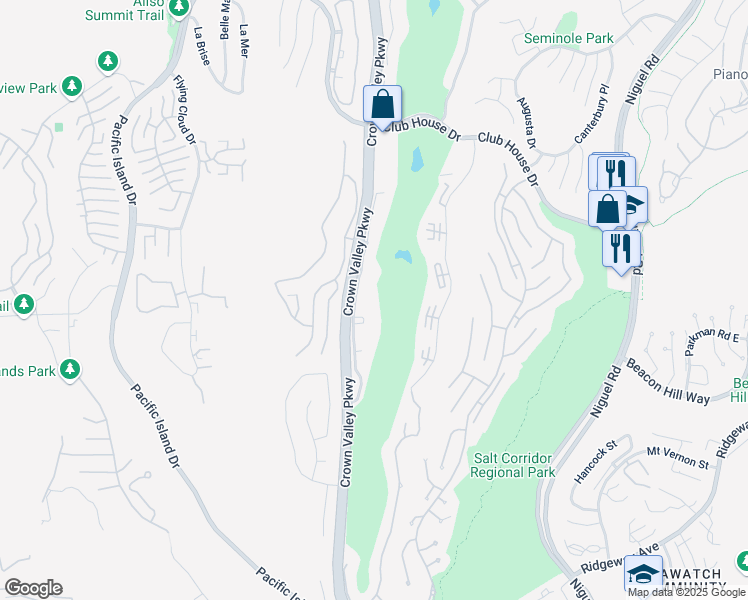 map of restaurants, bars, coffee shops, grocery stores, and more near 31534 West Nine Drive in Laguna Niguel
