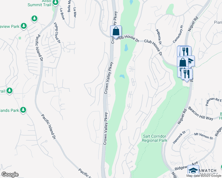 map of restaurants, bars, coffee shops, grocery stores, and more near 31344 West Nine Drive in Laguna Niguel