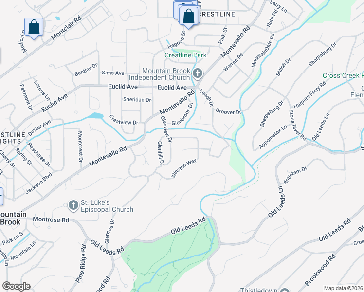 map of restaurants, bars, coffee shops, grocery stores, and more near 143 Glenview Drive in Birmingham