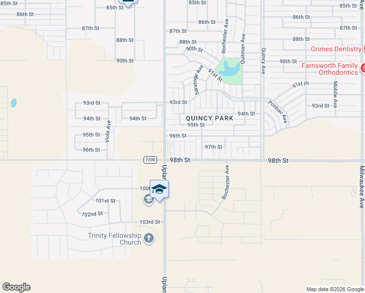 map of restaurants, bars, coffee shops, grocery stores, and more near 9715 Trenton Avenue in Lubbock