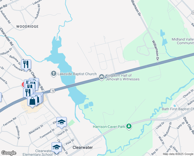 map of restaurants, bars, coffee shops, grocery stores, and more near 4076 Jefferson Davis Highway in Graniteville
