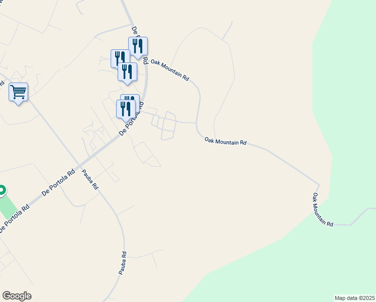 map of restaurants, bars, coffee shops, grocery stores, and more near Pulgas Creek Road in Temecula