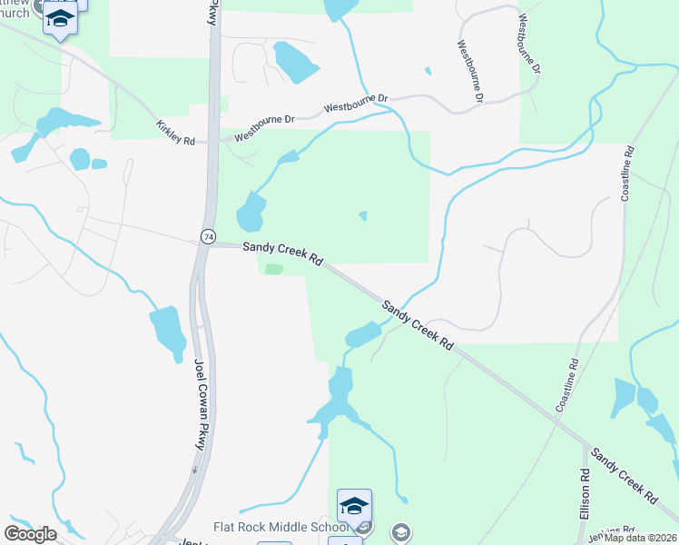 map of restaurants, bars, coffee shops, grocery stores, and more near 1357 Sandy Creek Road in Tyrone