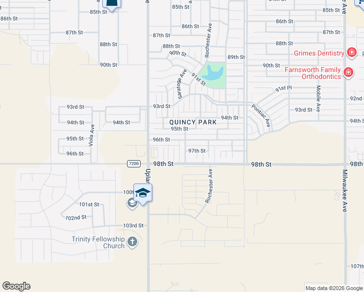map of restaurants, bars, coffee shops, grocery stores, and more near 9602 Ross Avenue in Lubbock