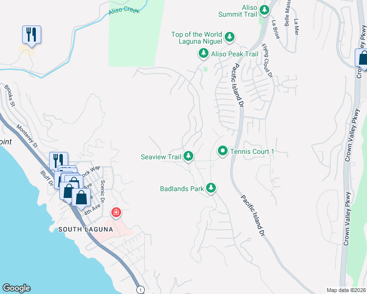 map of restaurants, bars, coffee shops, grocery stores, and more near 58 Marseille in Laguna Niguel