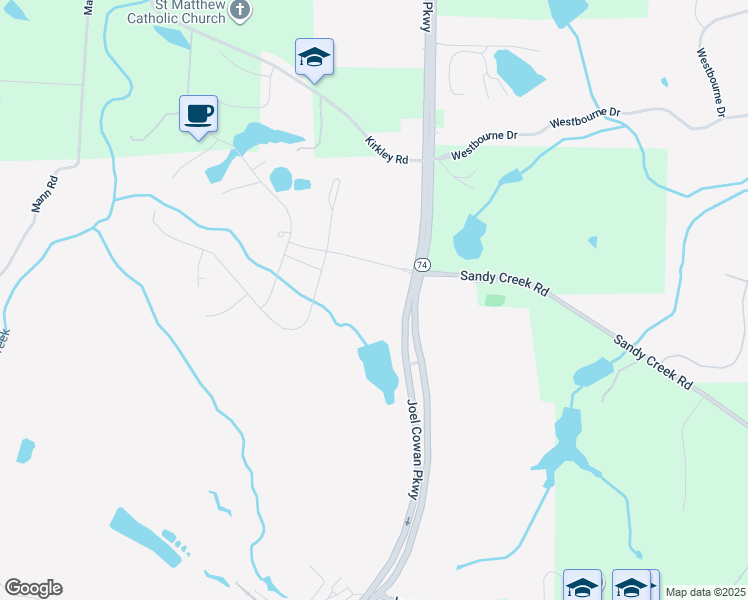 map of restaurants, bars, coffee shops, grocery stores, and more near 1862 Georgia 74 in Tyrone