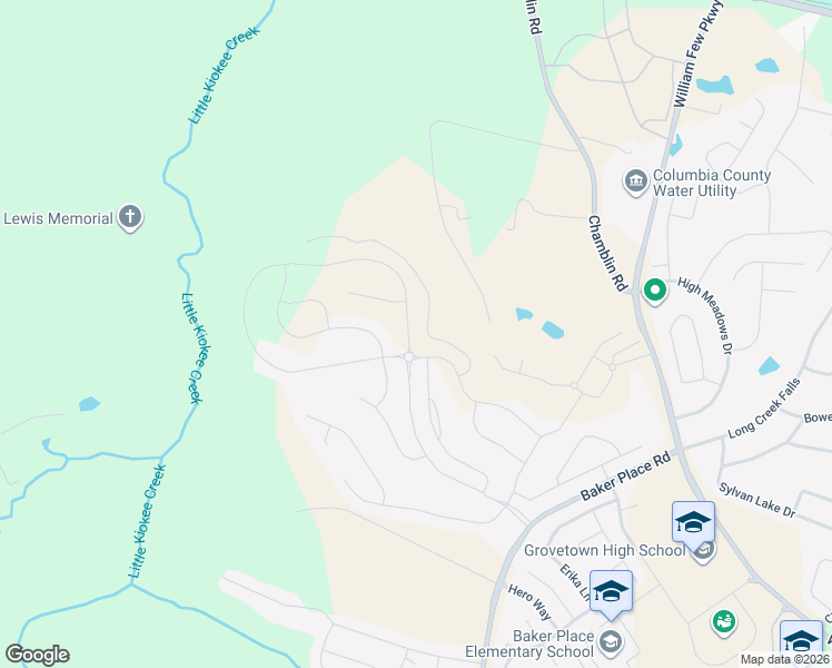 map of restaurants, bars, coffee shops, grocery stores, and more near 178 Misty Woods Drive in Grovetown