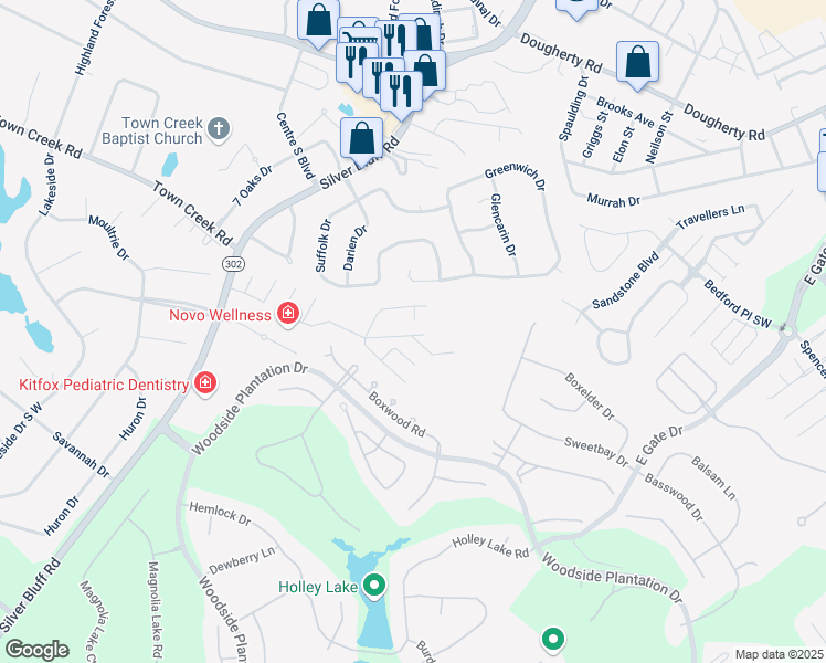 map of restaurants, bars, coffee shops, grocery stores, and more near 10 Virgo Ct in Aiken