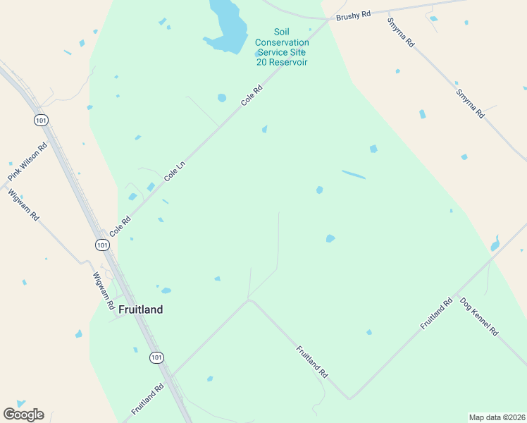 map of restaurants, bars, coffee shops, grocery stores, and more near 2168 Fruitland Road in Bowie