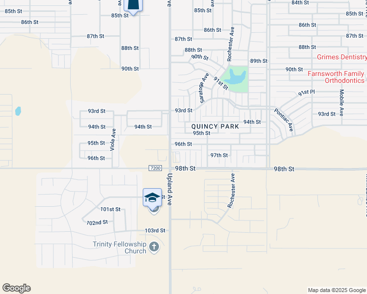 map of restaurants, bars, coffee shops, grocery stores, and more near 7056 96th Street in Lubbock