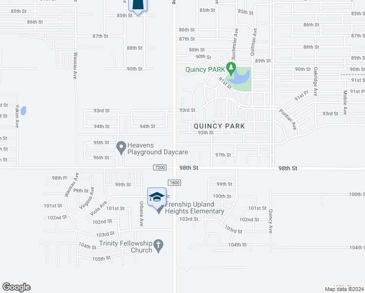 map of restaurants, bars, coffee shops, grocery stores, and more near 7056 96th Street in Lubbock