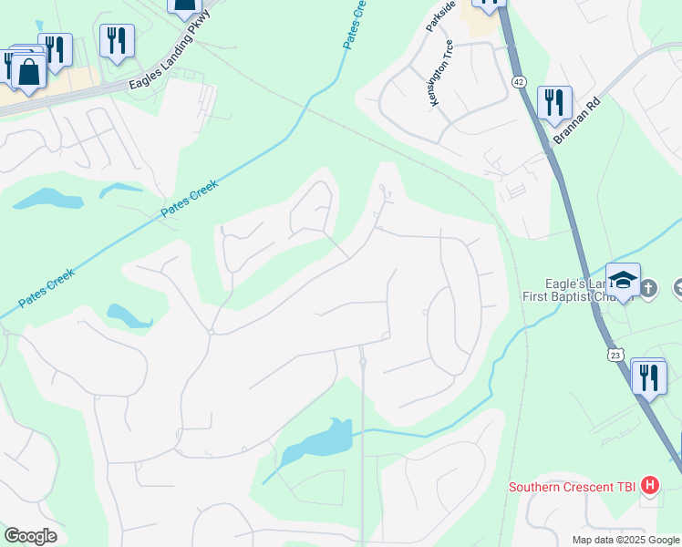 map of restaurants, bars, coffee shops, grocery stores, and more near 328 Broadmoor Way in McDonough