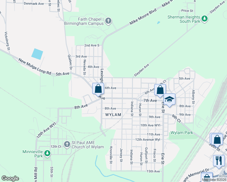 map of restaurants, bars, coffee shops, grocery stores, and more near 4701 6th Avenue in Birmingham