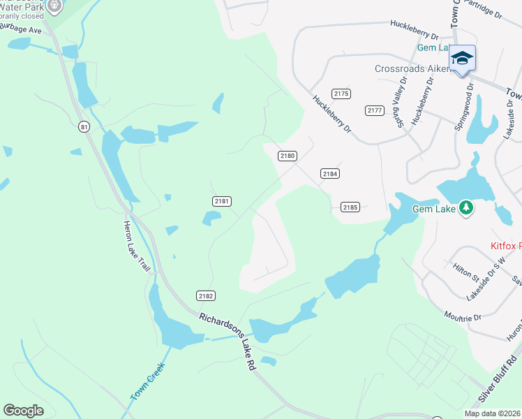 map of restaurants, bars, coffee shops, grocery stores, and more near 2170 Trail Point in Aiken