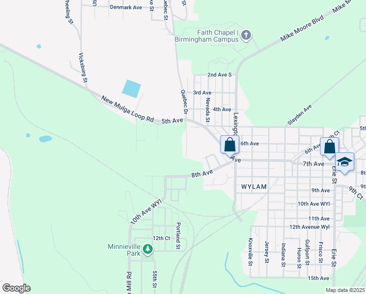 map of restaurants, bars, coffee shops, grocery stores, and more near 604 Oregon Street in Birmingham