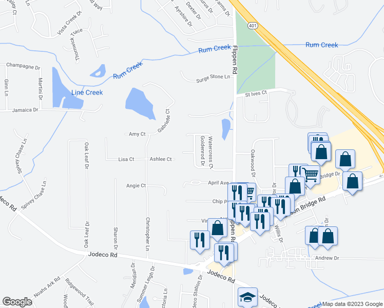 map of restaurants, bars, coffee shops, grocery stores, and more near 241 Turnstone Road in Stockbridge