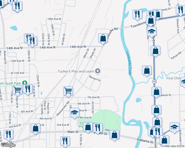 map of restaurants, bars, coffee shops, grocery stores, and more near 919 Waterworks Road in Columbus