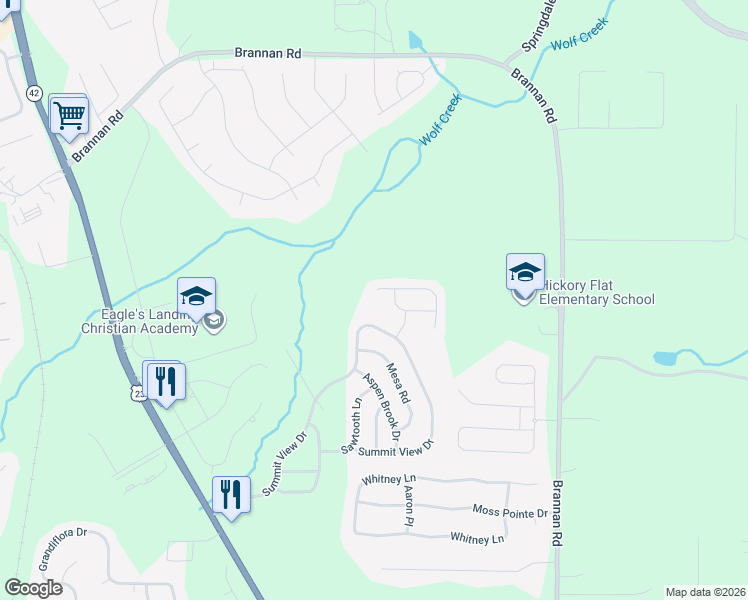map of restaurants, bars, coffee shops, grocery stores, and more near 1181 Paramount Drive in McDonough