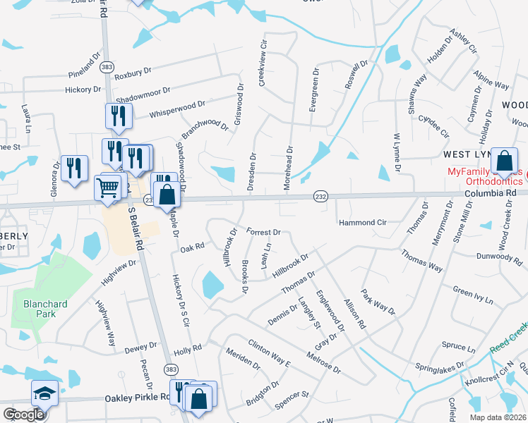 map of restaurants, bars, coffee shops, grocery stores, and more near 104 Hillbrook Drive in Martinez