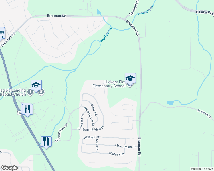 map of restaurants, bars, coffee shops, grocery stores, and more near 1126 Paramount Drive in McDonough