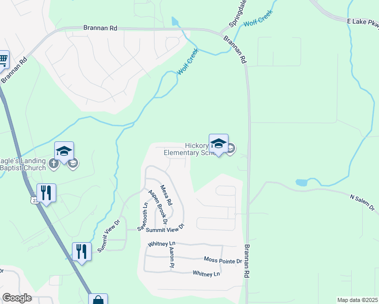 map of restaurants, bars, coffee shops, grocery stores, and more near 1126 Paramount Drive in McDonough