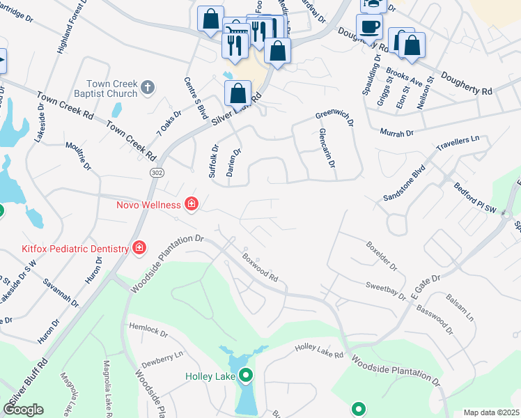 map of restaurants, bars, coffee shops, grocery stores, and more near 10 Virgo Ct in Aiken