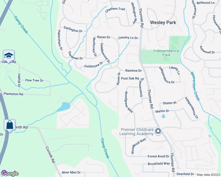 map of restaurants, bars, coffee shops, grocery stores, and more near 9196 Raven Drive in Jonesboro