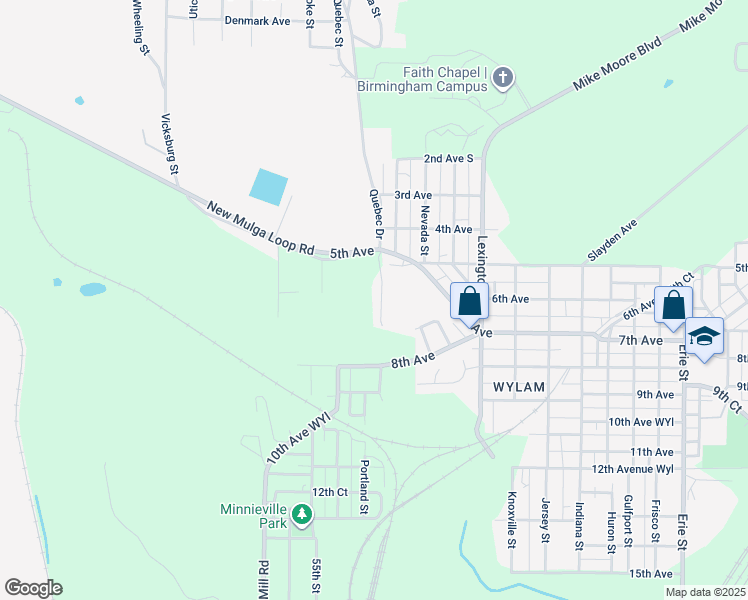 map of restaurants, bars, coffee shops, grocery stores, and more near 604 Oregon Street in Birmingham