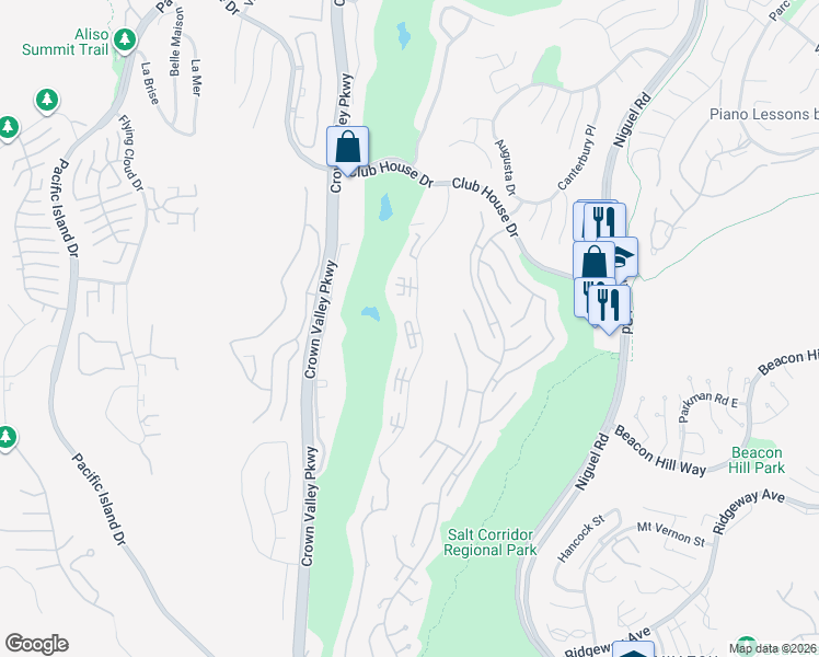 map of restaurants, bars, coffee shops, grocery stores, and more near 31437 East Nine Drive in Laguna Niguel