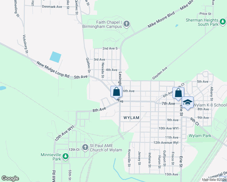 map of restaurants, bars, coffee shops, grocery stores, and more near 4836 7th Avenue in Birmingham