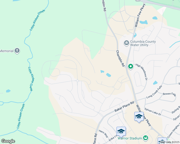 map of restaurants, bars, coffee shops, grocery stores, and more near 178 Misty Woods Drive in Grovetown
