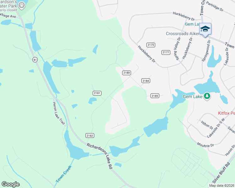 map of restaurants, bars, coffee shops, grocery stores, and more near 2170 Trail Point in Aiken