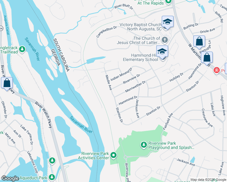 map of restaurants, bars, coffee shops, grocery stores, and more near 902 Medie Avenue in North Augusta