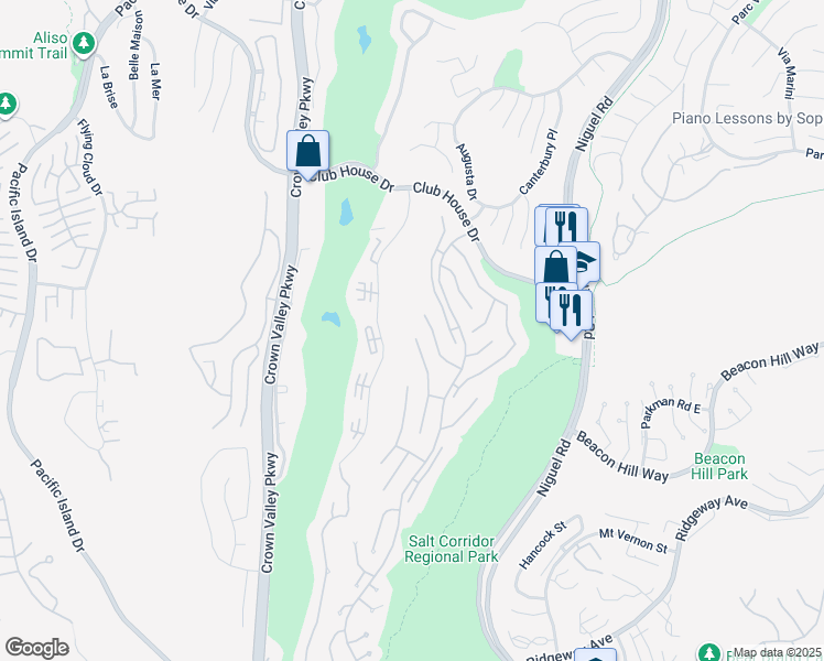 map of restaurants, bars, coffee shops, grocery stores, and more near 1 New Haven in Laguna Niguel