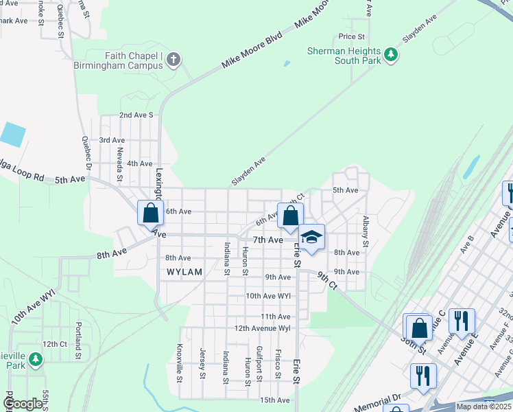 map of restaurants, bars, coffee shops, grocery stores, and more near 4311 6th Avenue in Birmingham
