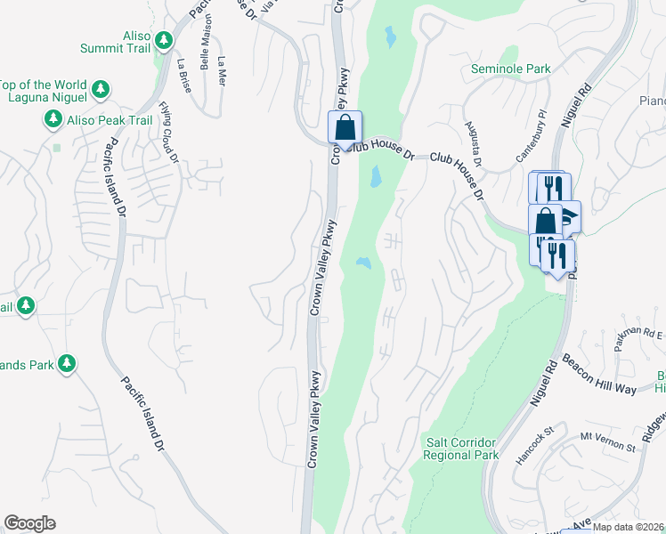 map of restaurants, bars, coffee shops, grocery stores, and more near 31372 West Nine Drive in Laguna Niguel
